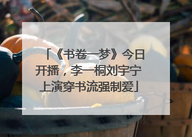 《书卷一梦》今日开播，李一桐刘宇宁上演穿书流强制爱