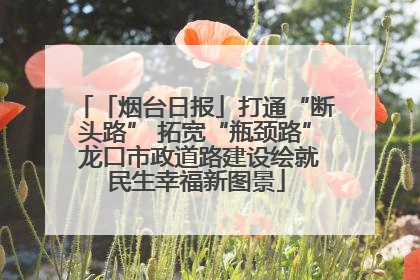 「烟台日报」打通“断头路” 拓宽“瓶颈路” 龙口市政道路建设绘就民生幸福新图景