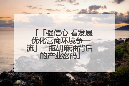 「强信心 看发展 优化营商环境争一流」一瓶胡麻油背后的产业密码