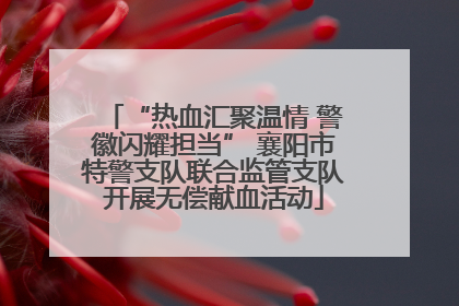 “热血汇聚温情 警徽闪耀担当” 襄阳市特警支队联合监管支队开展无偿献血活动