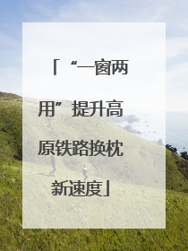 “一窗两用”提升高原铁路换枕新速度