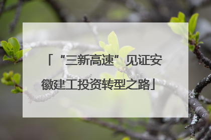 “三新高速”见证安徽建工投资转型之路