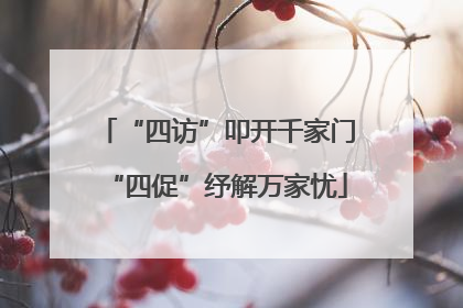 “四访”叩开千家门“四促”纾解万家忧