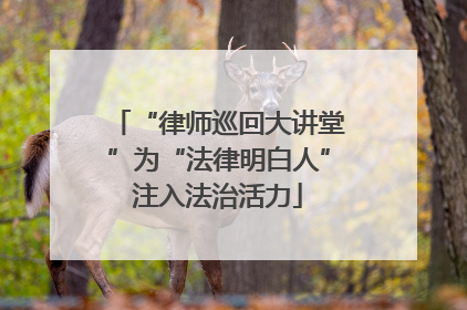 “律师巡回大讲堂”为“法律明白人”注入法治活力