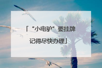 “小电驴”要挂牌 记得尽快办理