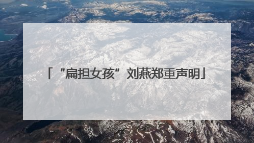 “扁担女孩”刘燕郑重声明