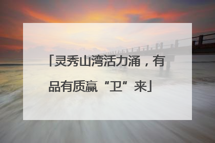 灵秀山湾活力涌，有品有质赢“卫”来