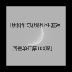 焦科维奇获职业生涯巡回赛单打第100冠