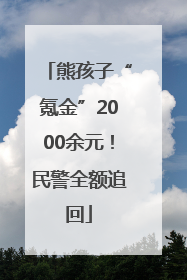 熊孩子“氪金”2000余元！民警全额追回