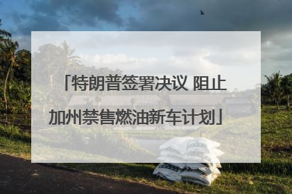 特朗普签署决议 阻止加州禁售燃油新车计划