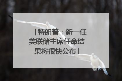 特朗普：新一任美联储主席任命结果将很快公布