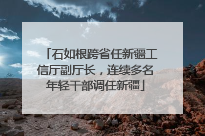 石如根跨省任新疆工信厅副厅长，连续多名年轻干部调任新疆