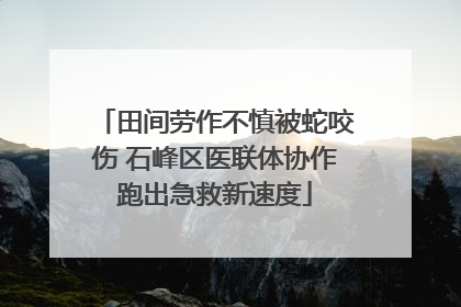 田间劳作不慎被蛇咬伤 石峰区医联体协作跑出急救新速度
