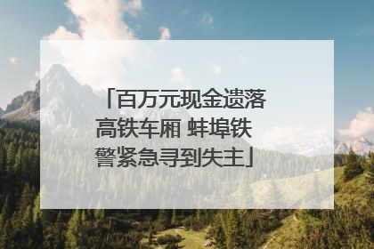 百万元现金遗落高铁车厢 蚌埠铁警紧急寻到失主