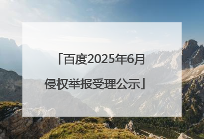 百度2025年6月侵权举报受理公示