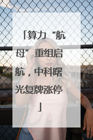 算力“航母”重组启航，中科曙光复牌涨停