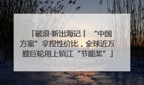 破浪·新出海记丨 “中国方案”拿捏性价比，全球近万艘巨轮用上镇江“节能桨”