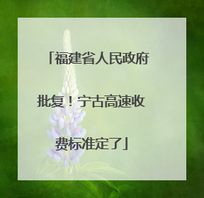 福建省人民政府批复！宁古高速收费标准定了