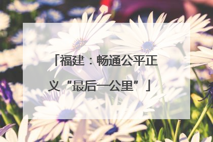 福建：畅通公平正义“最后一公里”