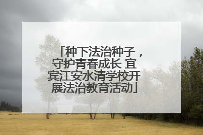 种下法治种子，守护青春成长 宜宾江安水清学校开展法治教育活动