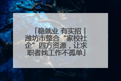 稳就业 有实招丨潍坊市整合“家校社企”四方资源，让求职者找工作不孤单