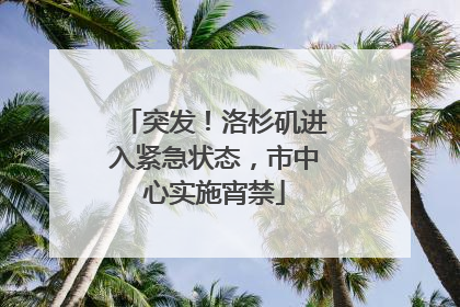 突发！洛杉矶进入紧急状态，市中心实施宵禁