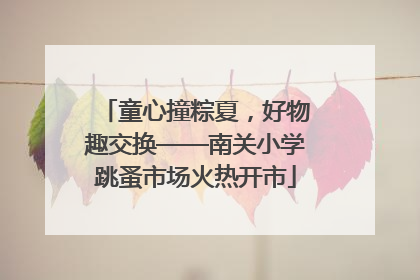 童心撞粽夏，好物趣交换——南关小学跳蚤市场火热开市