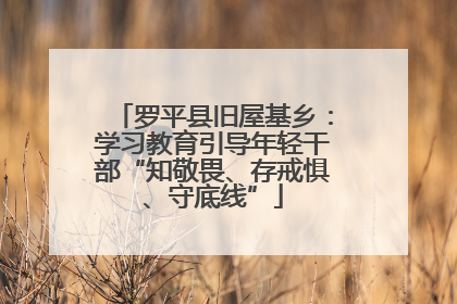 罗平县旧屋基乡：学习教育引导年轻干部“知敬畏、存戒惧、守底线”