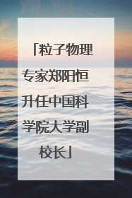 粒子物理专家郑阳恒升任中国科学院大学副校长