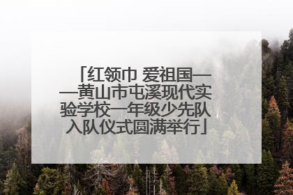 红领巾 爱祖国——黄山市屯溪现代实验学校一年级少先队入队仪式圆满举行