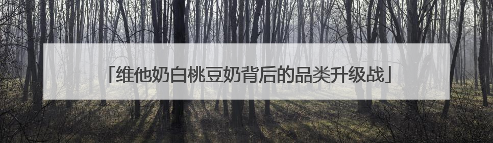 维他奶白桃豆奶背后的品类升级战