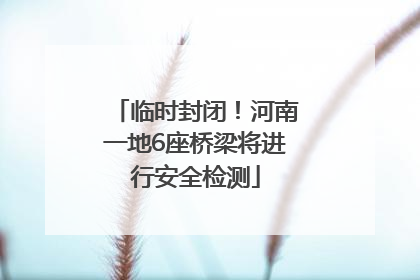 临时封闭！河南一地6座桥梁将进行安全检测
