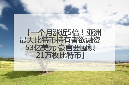 一个月涨近5倍！亚洲最大比特币持有者欲融资53亿美元 豪言要囤积21万枚比特币