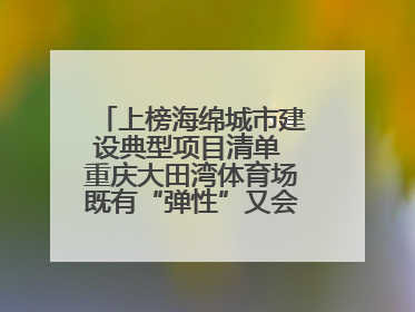 上榜海绵城市建设典型项目清单 重庆大田湾体育场既有“弹性”又会“呼吸”