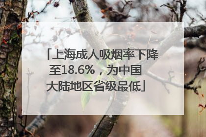 上海成人吸烟率下降至18.6%,为中国大陆地区省级最低
