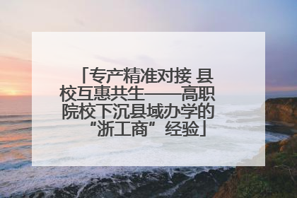 专产精准对接 县校互惠共生——高职院校下沉县域办学的“浙工商”经验