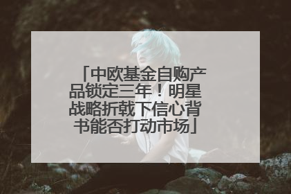 中欧基金自购产品锁定三年！明星战略折戟下信心背书能否打动市场
