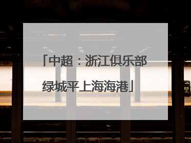 中超：浙江俱乐部绿城平上海海港