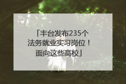 丰台发布235个法务就业实习岗位！面向这些高校