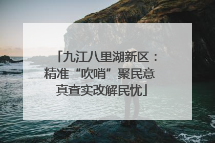 九江八里湖新区：精准“吹哨”聚民意 真查实改解民忧