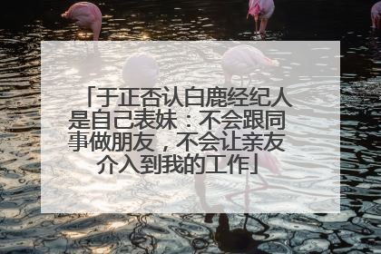 于正否认白鹿经纪人是自己表妹：不会跟同事做朋友，不会让亲友介入到我的工作