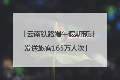 云南铁路端午假期预计发送旅客165万人次