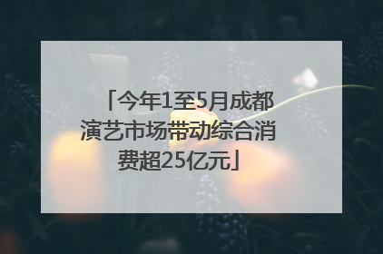 今年1至5月成都演艺市场带动综合消费超25亿元