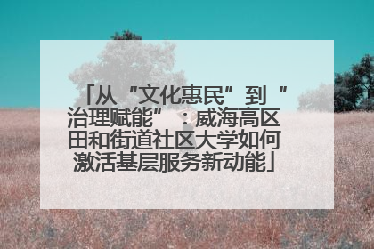 从“文化惠民”到“治理赋能”：威海高区田和街道社区大学如何激活基层服务新动能