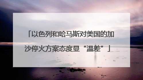 以色列和哈马斯对美国的加沙停火方案态度显“温差”