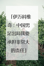 伊万科维奇：中国男足出局我要承担非常大的责任