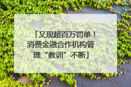 又现超百万罚单！消费金融合作机构管理“教训”不断