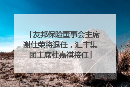 友邦保险董事会主席谢仕荣将退任，汇丰集团主席杜嘉祺接任