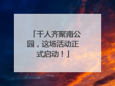 千人齐聚南公园，这场活动正式启动！