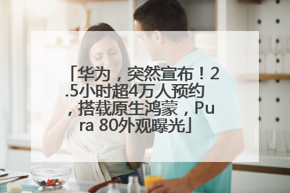 华为，突然宣布！2.5小时超4万人预约，搭载原生鸿蒙，Pura 80外观曝光